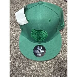 NBA Ultra Game Boston Celtics Hat Green Faux Suede Snapback Cap Embroidered Logo